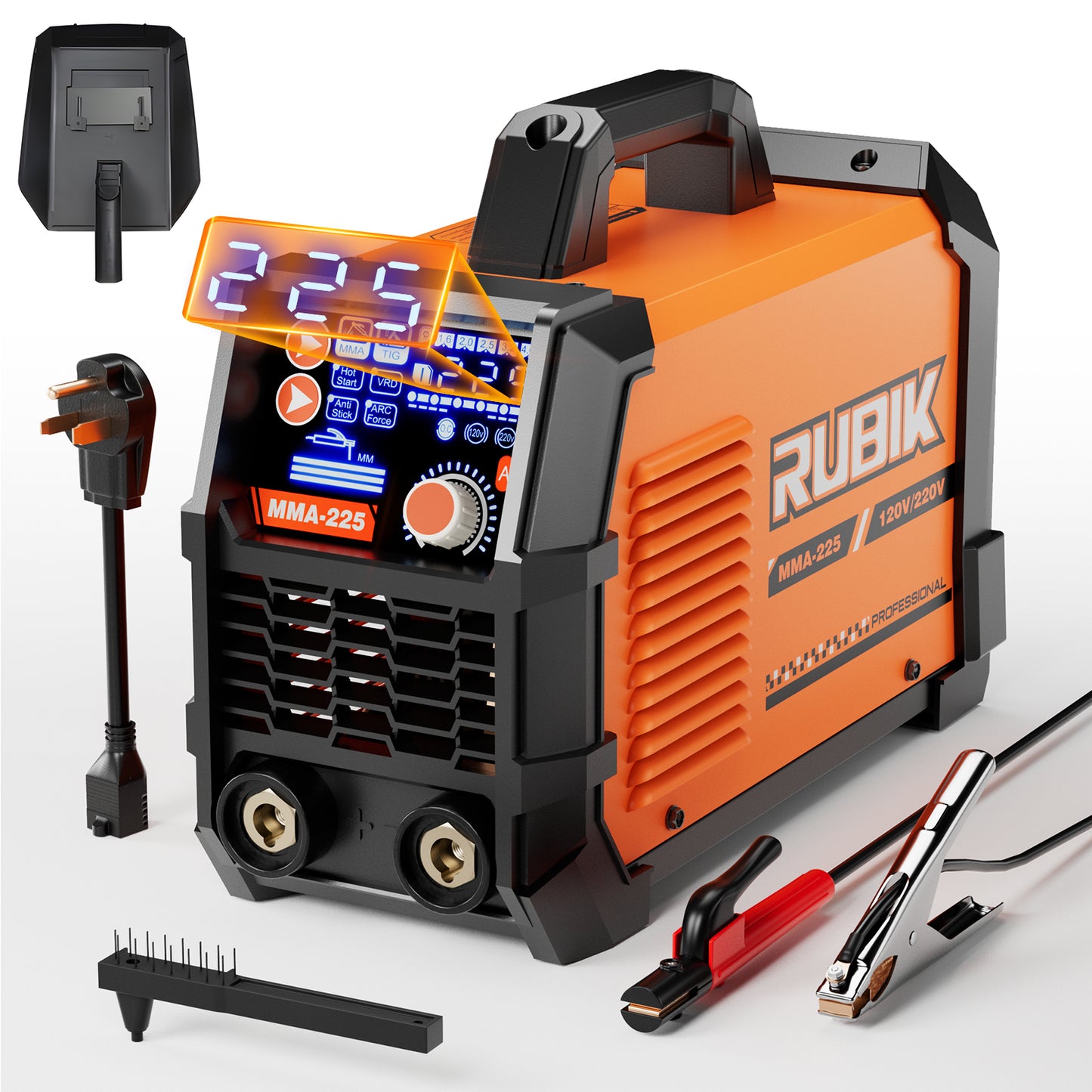 Stick Welder, ARC MMA 225A Welding Machine, IGBT Digital Dispaly LCD 110V/220V Hot Start 2 in 1 Portable Welder Machine