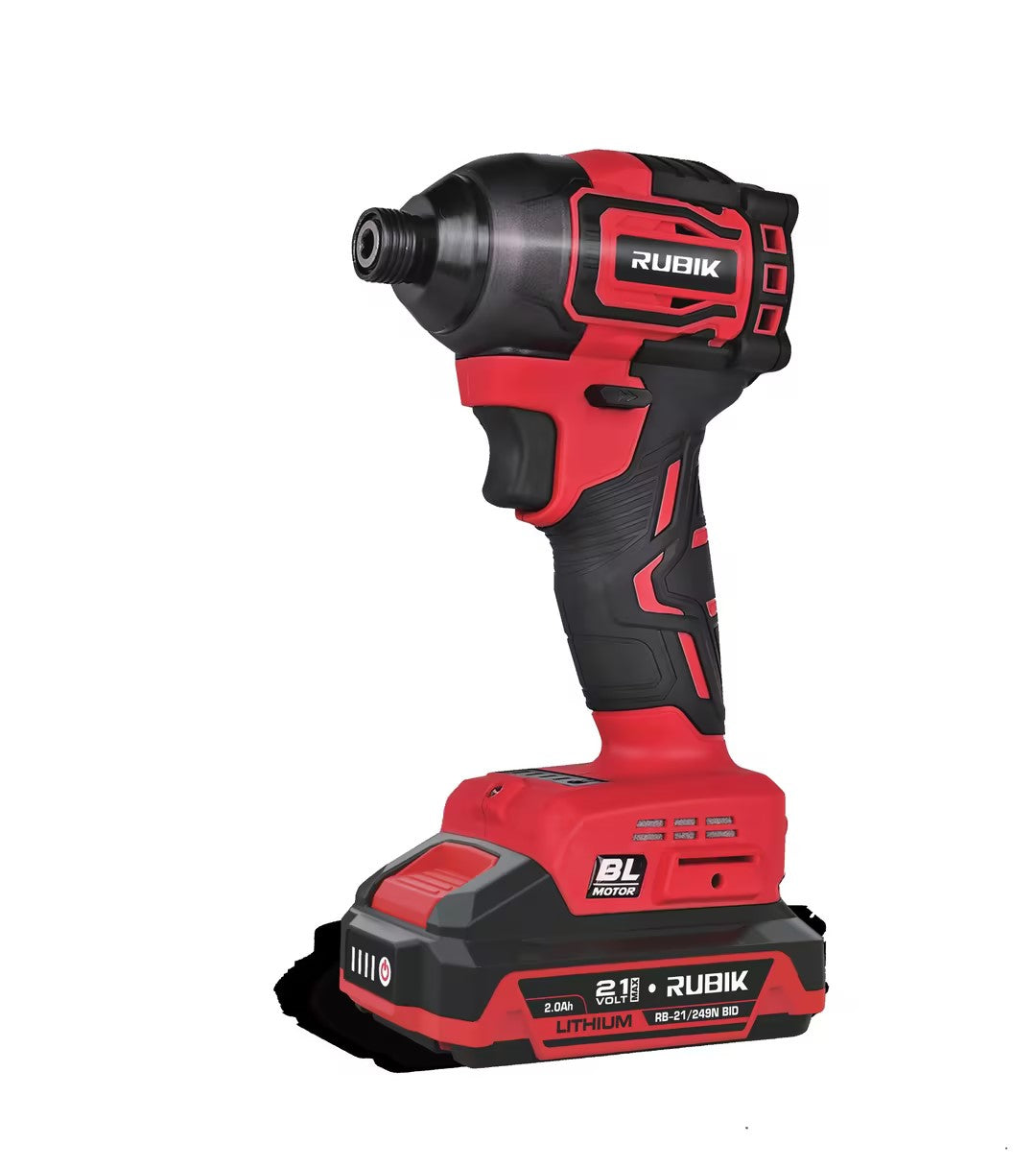 Rubik 21V Brushless Impact Driver 1/4 in Cordless Impact Driver Kit with (2) 2Ah Batteries & Charger