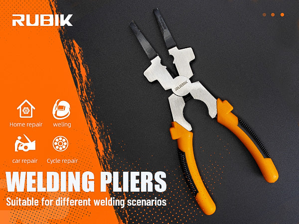 Rubik MIG Welding Pliers 8 Inches for Scraping Spatter Gripping Drawing Wire Non-slip Comfort